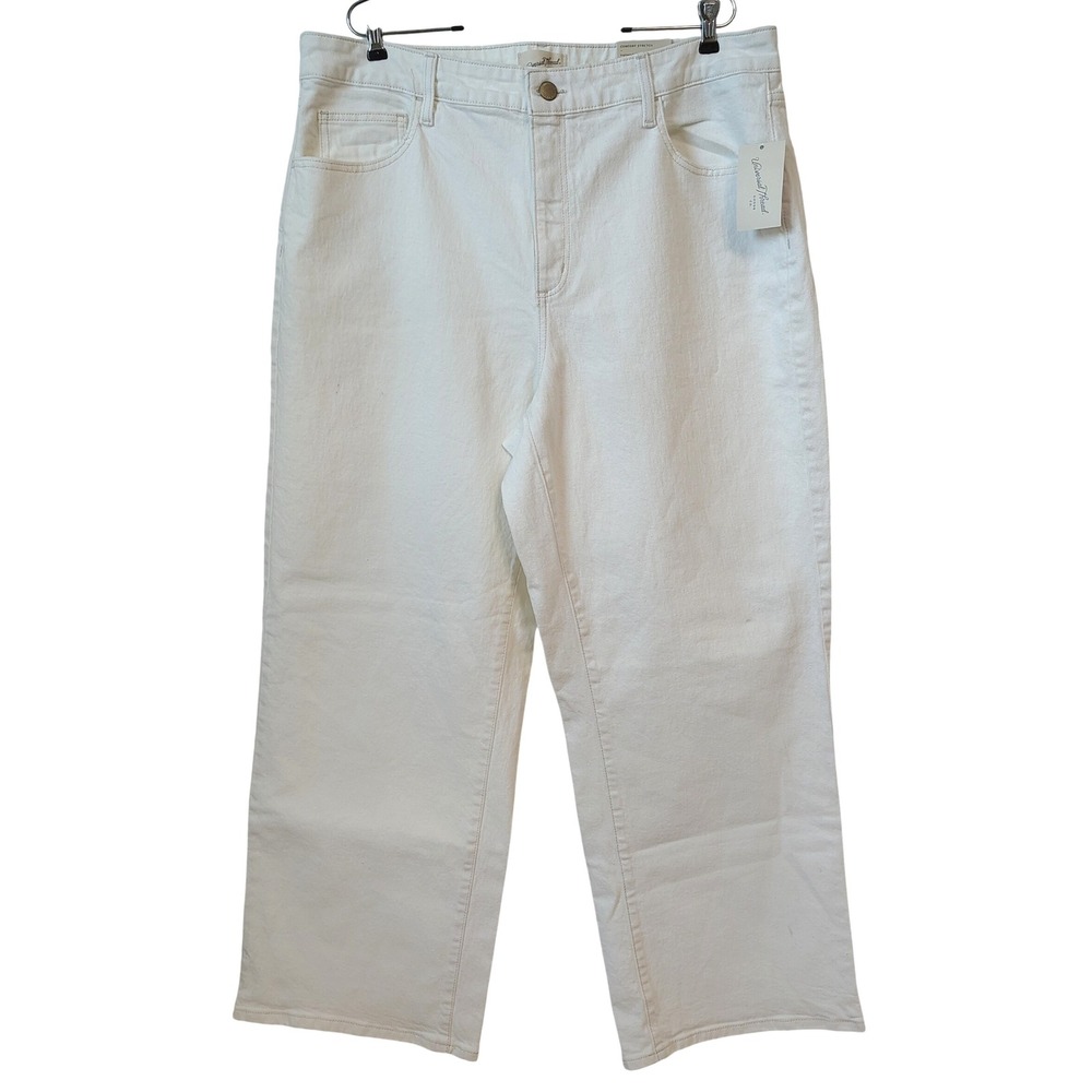 Universal Thread Women's High Rise Wide Leg Jeans Size 18 Comfort Stretch White